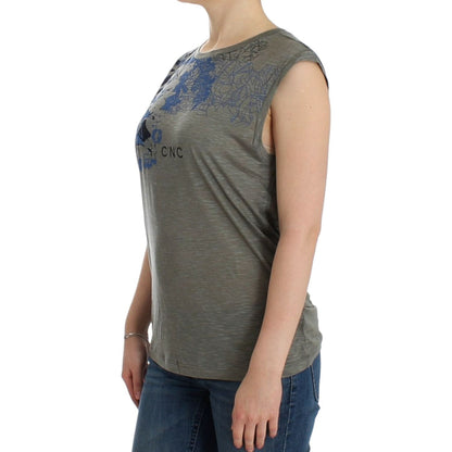 Costume National Gray print sleeveless t-shirt
