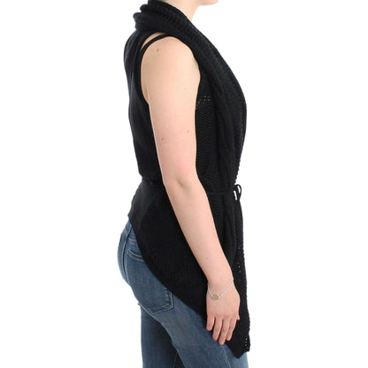 Costume National Black sleeveless knitted cardigan