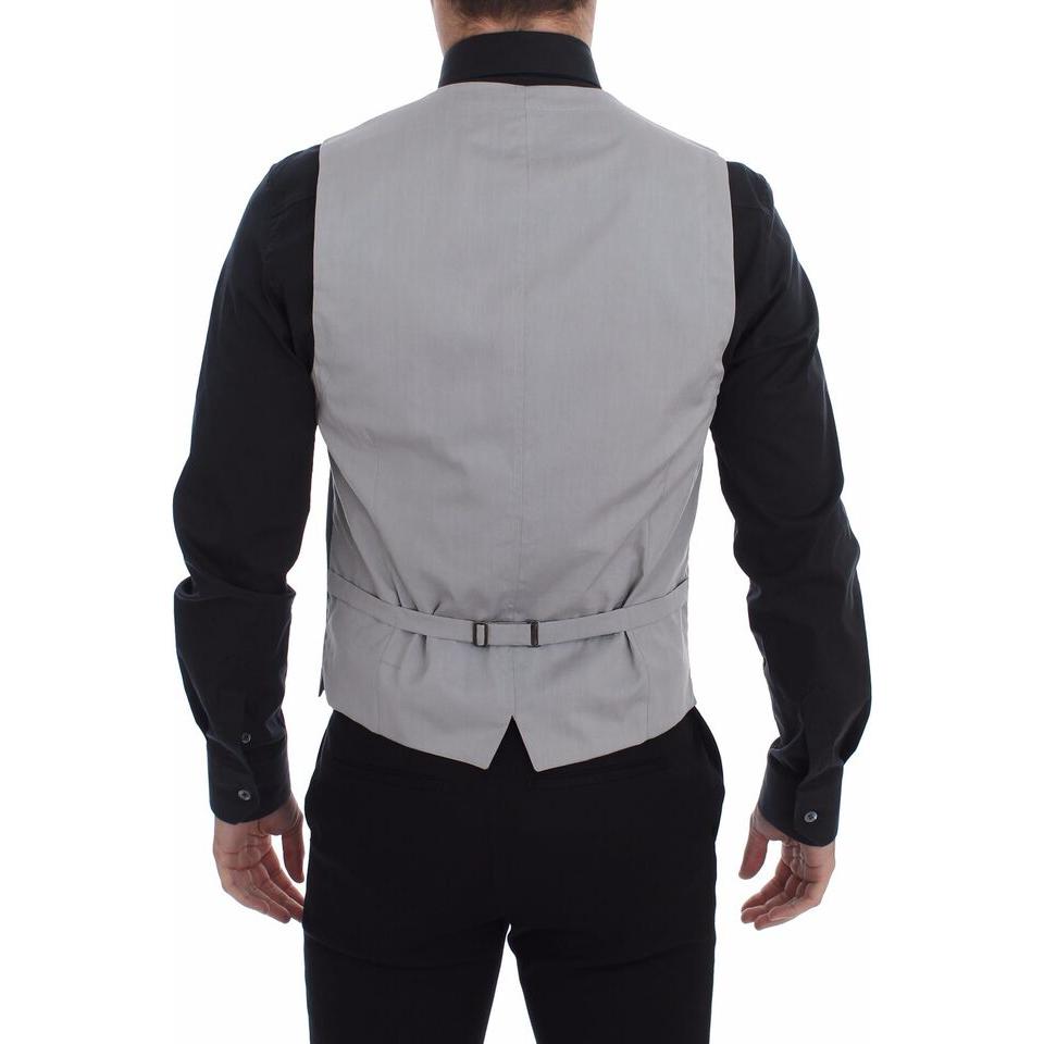 Dolce & Gabbana Elegant Gray Slim Fit Dress Vest Dolce & Gabbana