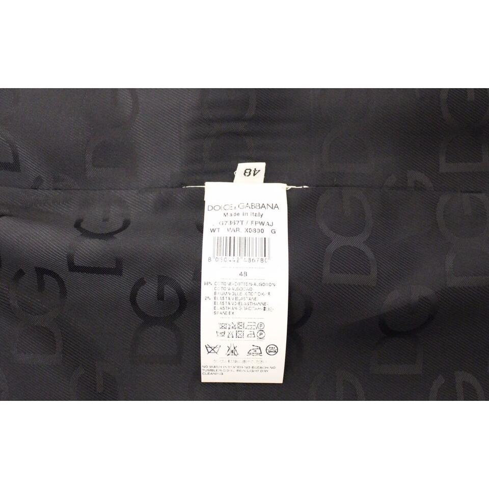 سترة أنيقة مخططة باللون الرمادي من دولتشي آند غابانا مصنوعة من الصوف والحرير