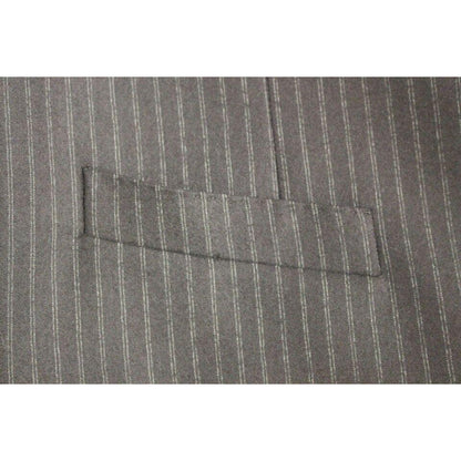 Dolce & Gabbana Black Striped Wool Single Breasted Vest