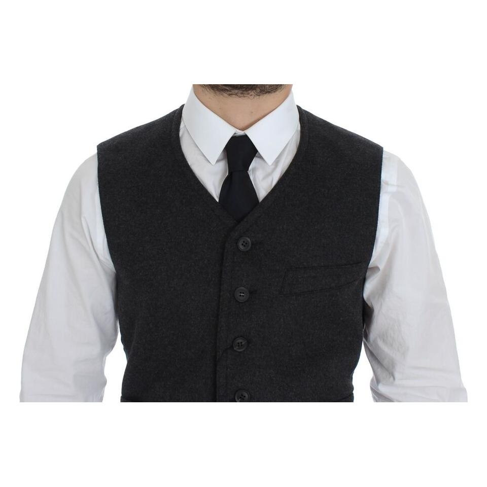 Dolce & Gabbana Elegant Gray Wool Blend Dress Vest Dolce & Gabbana