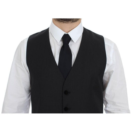 Dolce & Gabbana Elegant Gray Wool Dress Vest Dolce & Gabbana