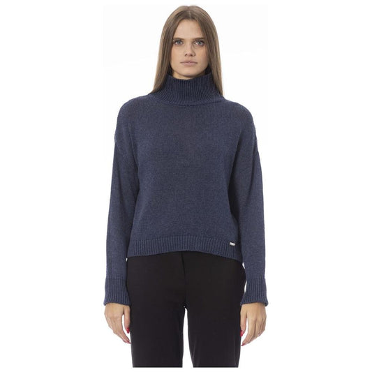 Baldinini Trend Blue Wool Women Sweater Baldinini Trend