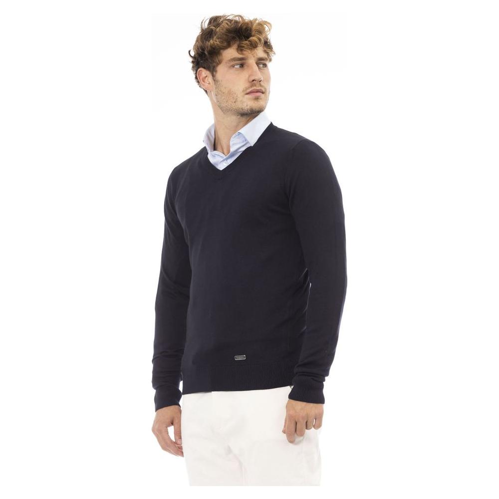 Baldinini Trend Blue Modal Men Sweater Baldinini Trend