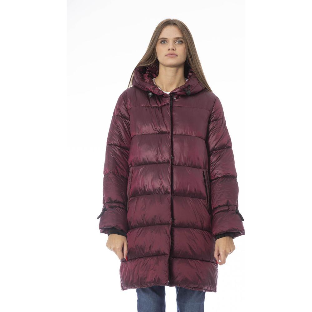 Baldinini Trend Burgundy Nylon Women Coat Baldinini Trend