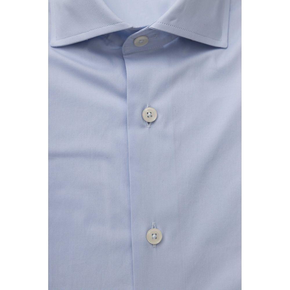 Bagutta Light Blue Cotton Men Shirt Bagutta