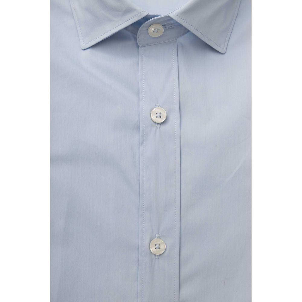 Bagutta Light Blue Cotton Men Shirt Bagutta