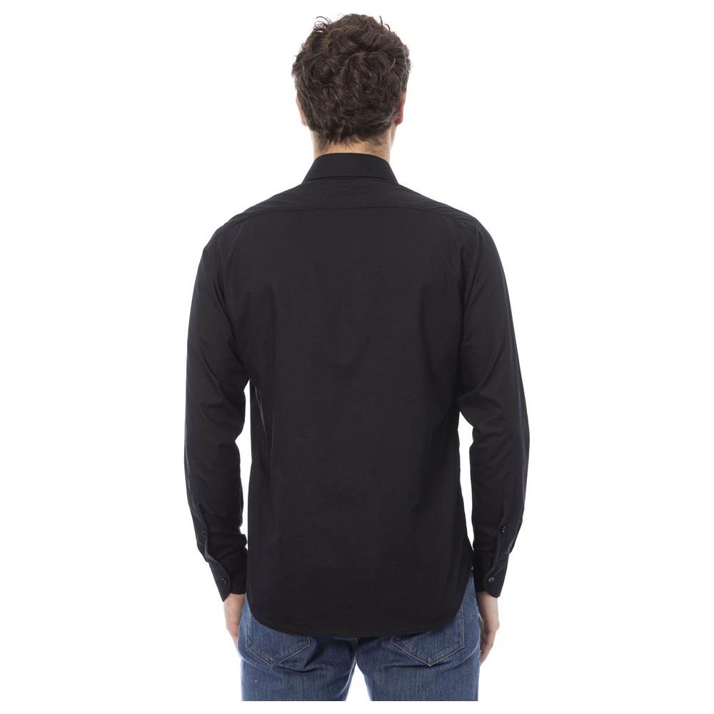 Baldinini Trend Black Cotton Men Shirt Baldinini Trend