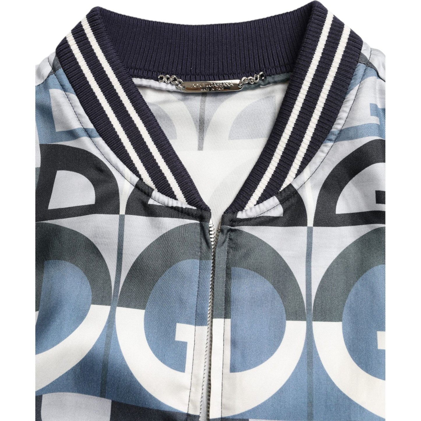 Dolce & Gabbana Multicolor Silk Bomber Jacket - Classic Elegance Dolce & Gabbana