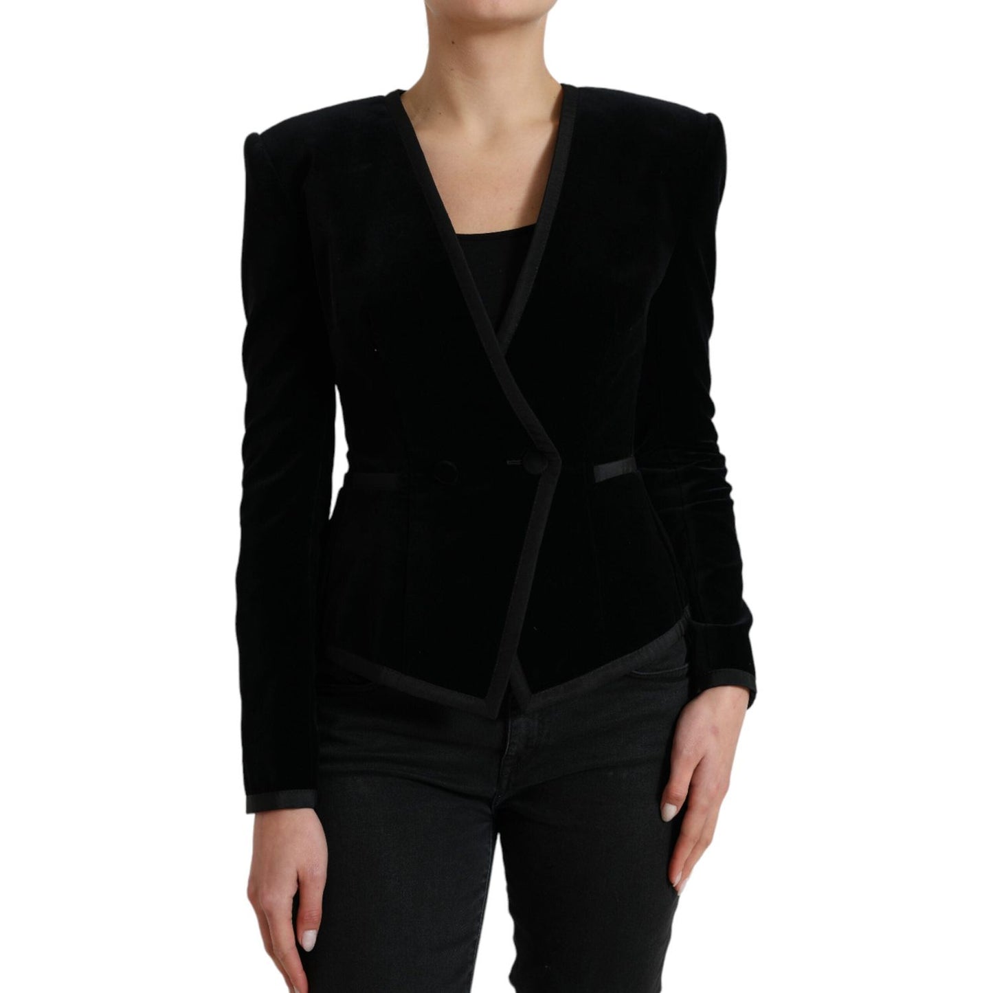 Dolce & Gabbana Elegant Double Breasted Cotton-Silk Blazer Dolce & Gabbana