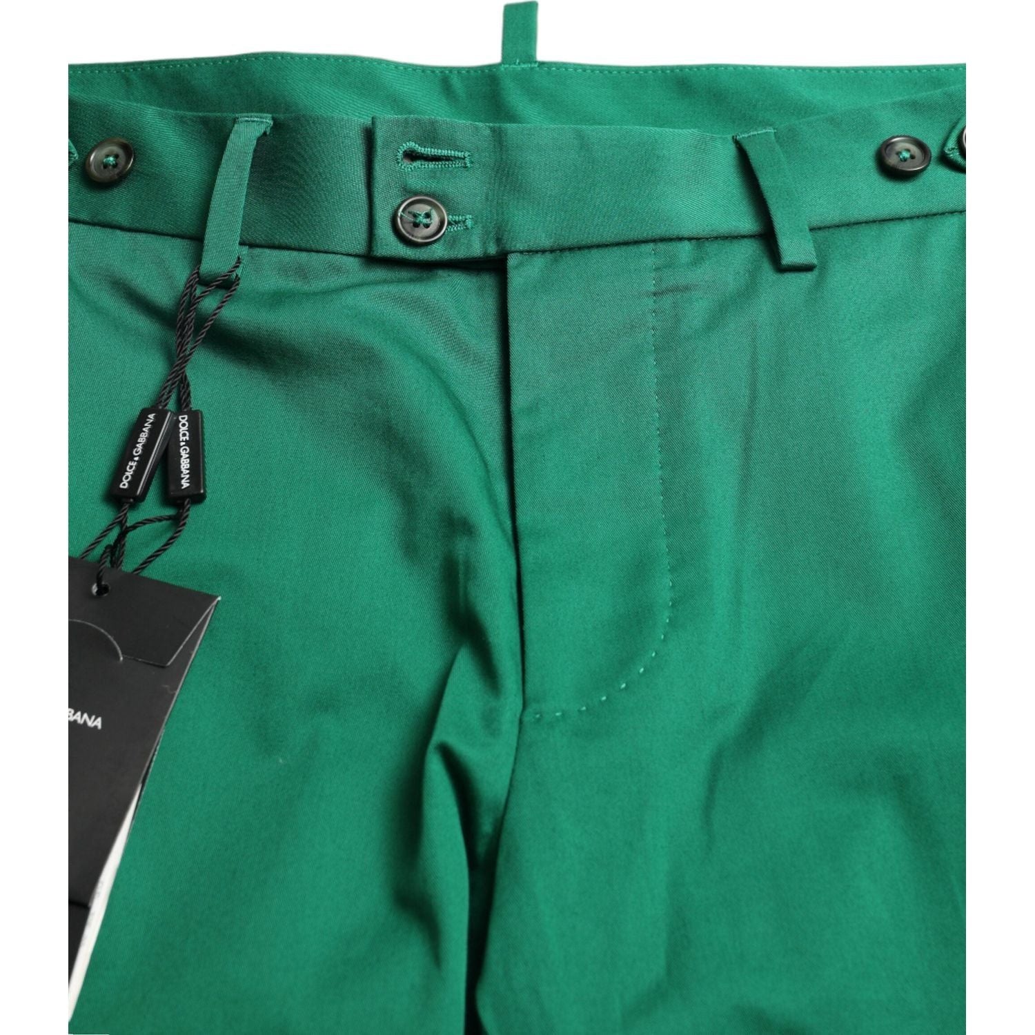 Dolce & Gabbana Elegant Deep Green Cotton Bermuda Shorts