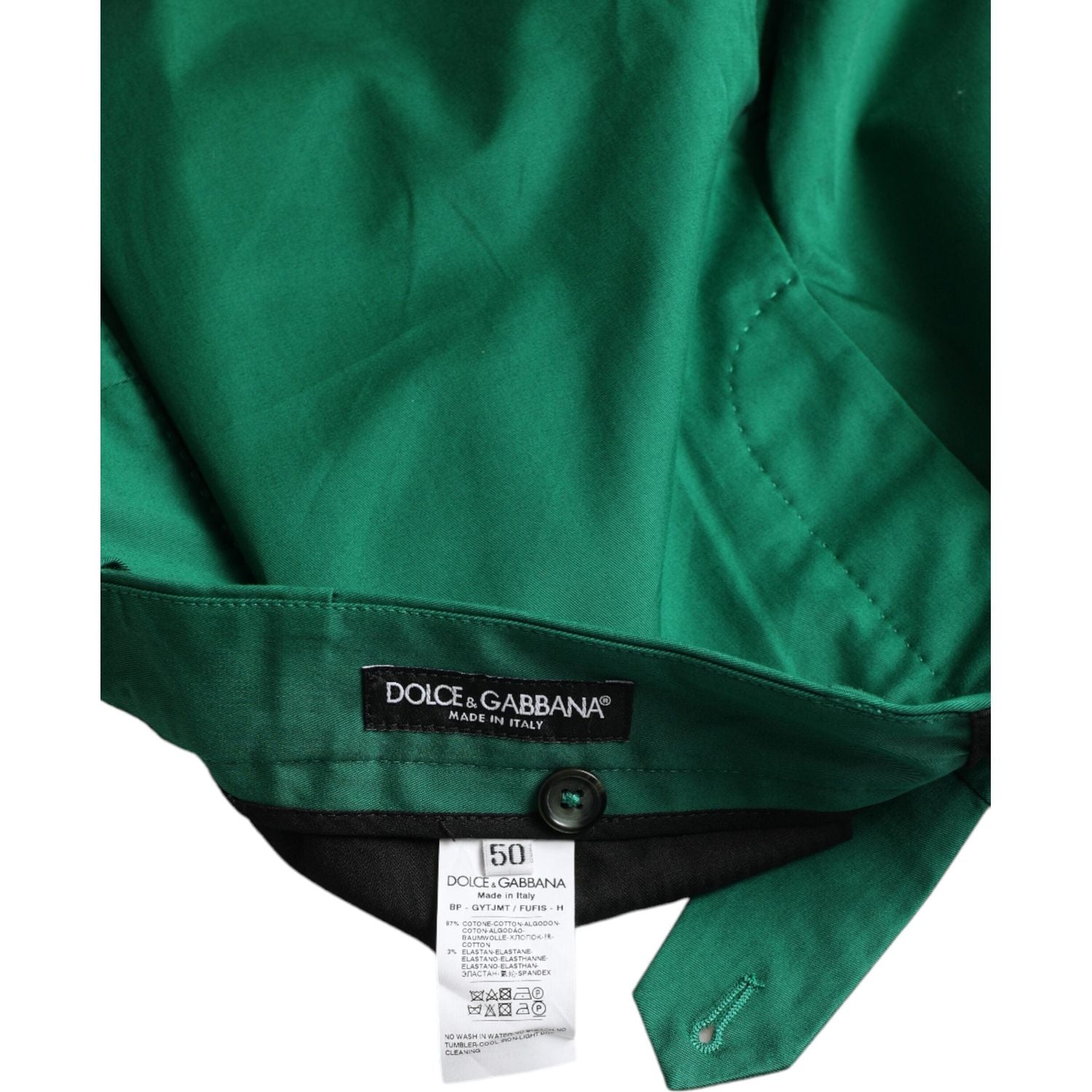 Dolce & Gabbana Elegant Deep Green Cotton Bermuda Shorts