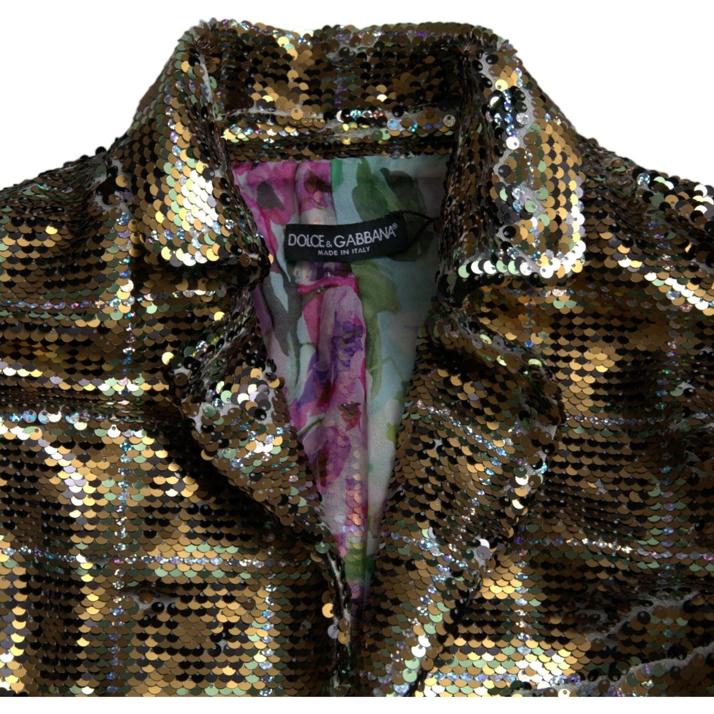 Dolce & Gabbana Multicolor Sequined Cropped Jacket Dolce & Gabbana