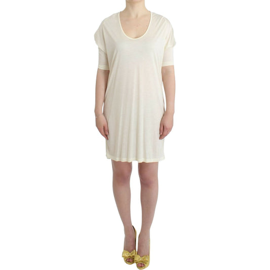 Costume National Chic White Modal Above-Knee Dress Costume National