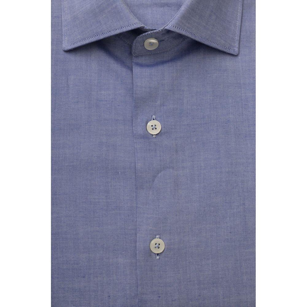 Bagutta Light Blue Cotton Men Shirt Bagutta