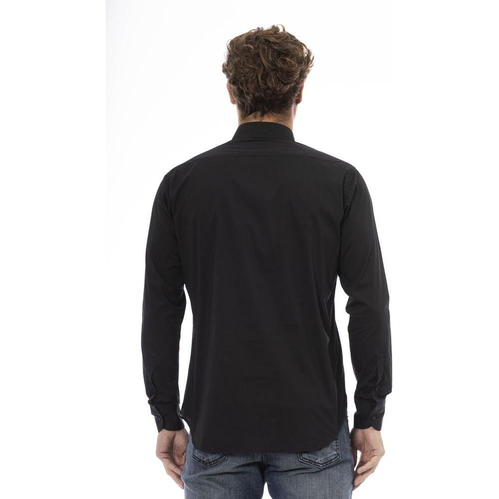 Baldinini Trend Black Cotton Men Shirt Baldinini Trend