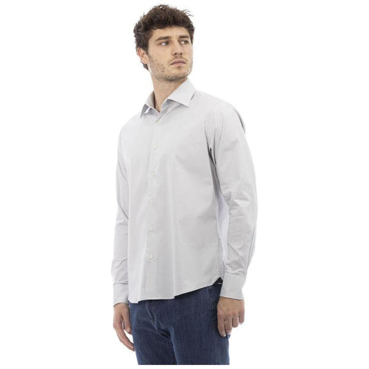 Baldinini Trend Gray Cotton Men Shirt Baldinini Trend