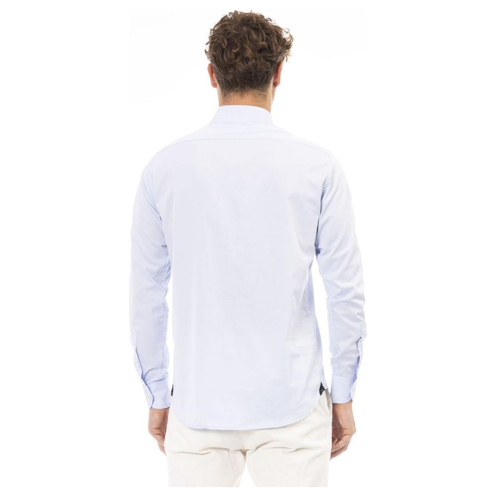 Baldinini Trend Light Blue Cotton Men Shirt Baldinini Trend