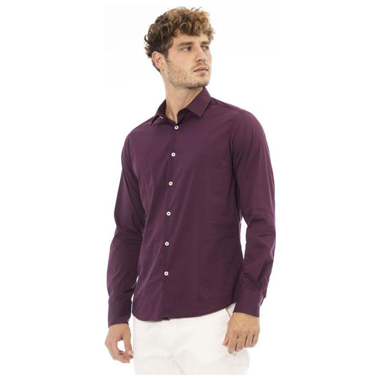 Baldinini Trend Red Cotton Men Shirt Baldinini Trend