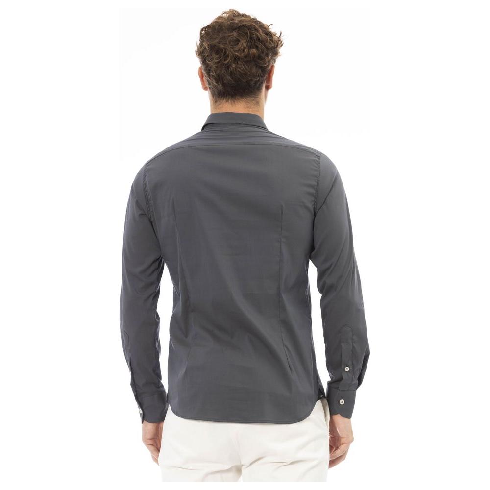 Baldinini Trend Gray Cotton Men Shirt Baldinini Trend