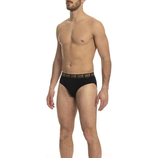 Cavalli Class Black Cotton Men Brief Cavalli Class