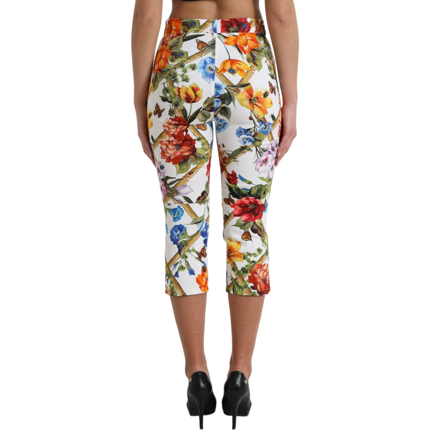 Dolce & Gabbana Floral High Waist Cropped Fashion Pants Dolce & Gabbana