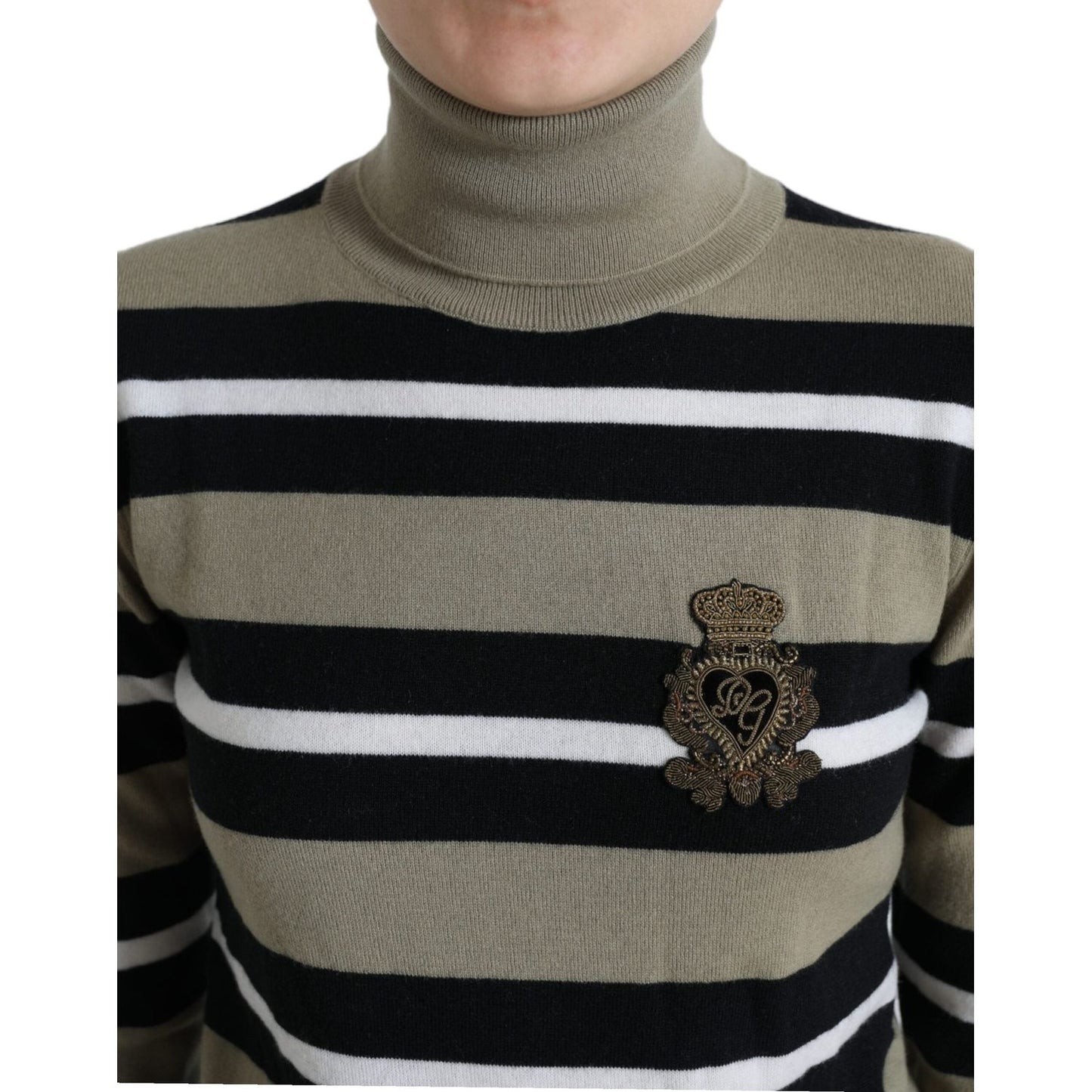 Dolce & Gabbana Multicolor Striped Wool Turtleneck Sweater Dolce & Gabbana