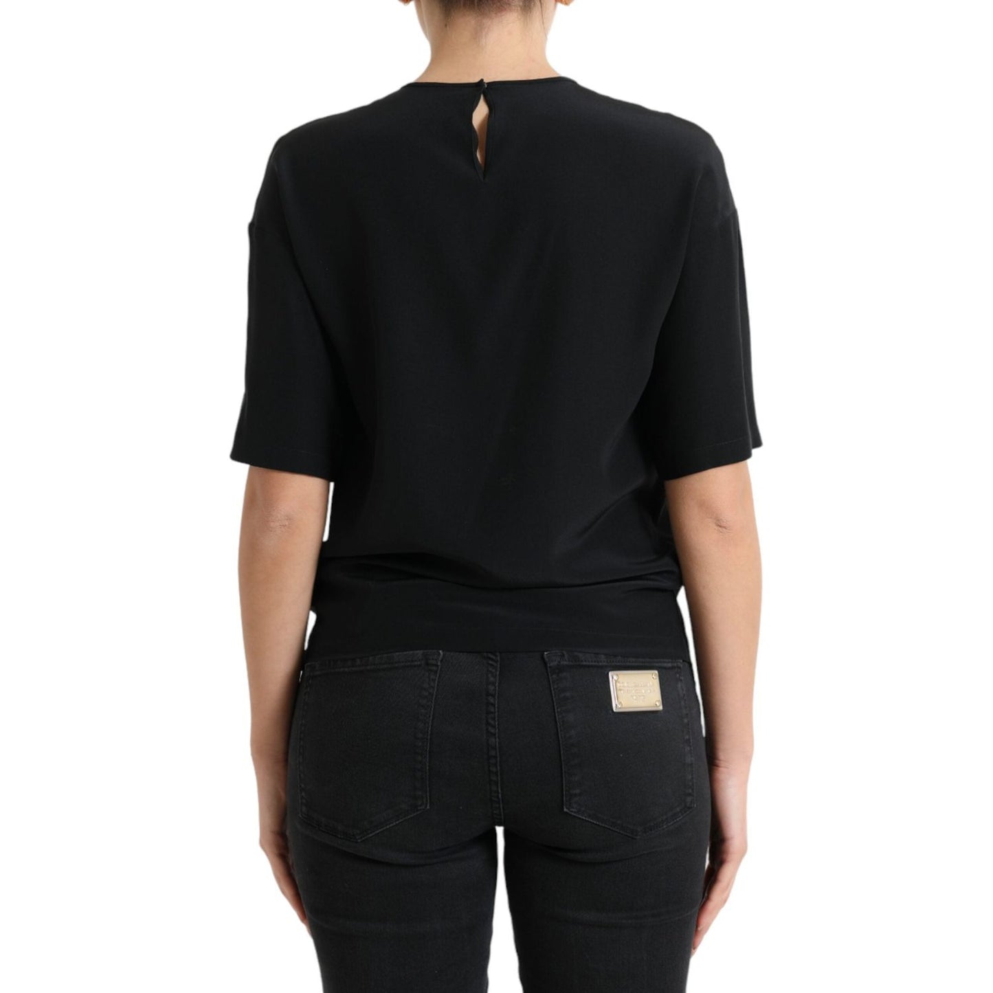 Dolce & Gabbana Elegant Silk Blend Round Neck Blouse Dolce & Gabbana