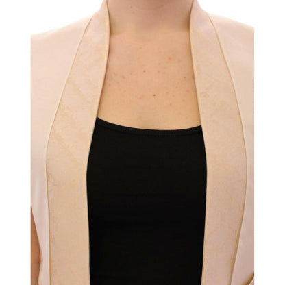 Zeyneptosun Beige brocade sleeveless jacket vest Zeyneptosun