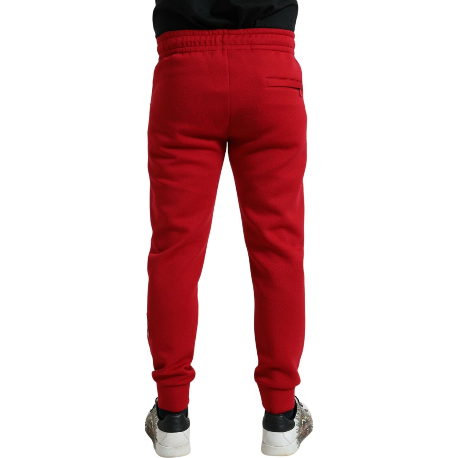 Dolce & Gabbana Red Cotton Blend Skinny Jogger Pants