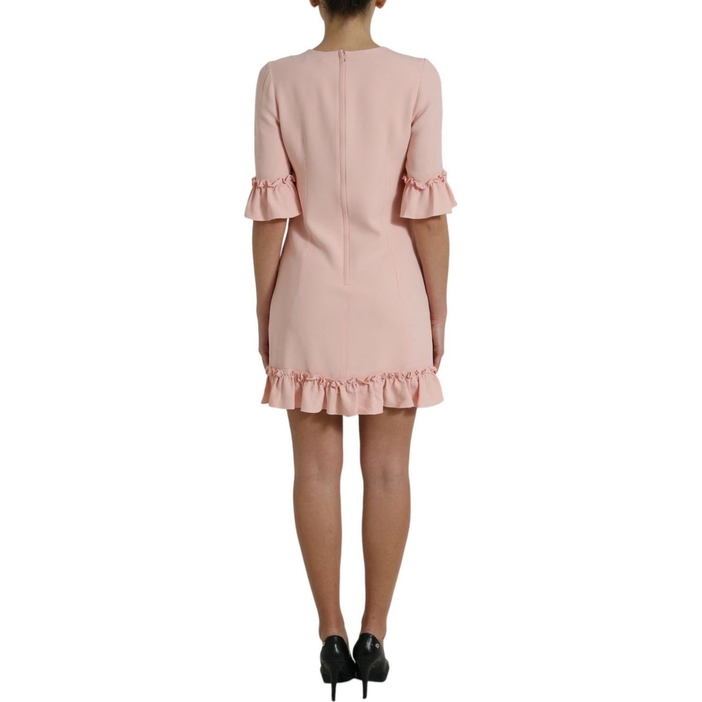 Dolce & Gabbana Elegant Light Pink A-Line Shift Mini Dress Dolce & Gabbana