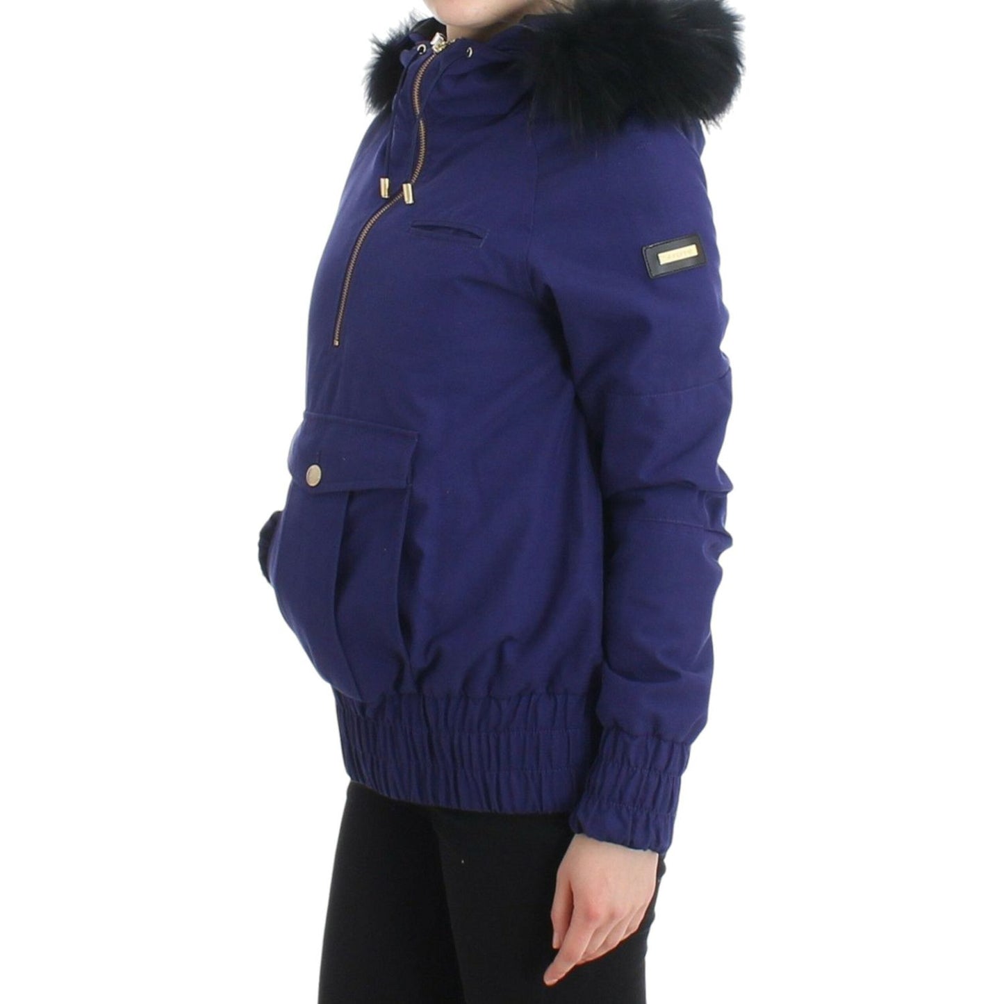 GF Ferre Blue Padded Jacket Hooded Short K-Way