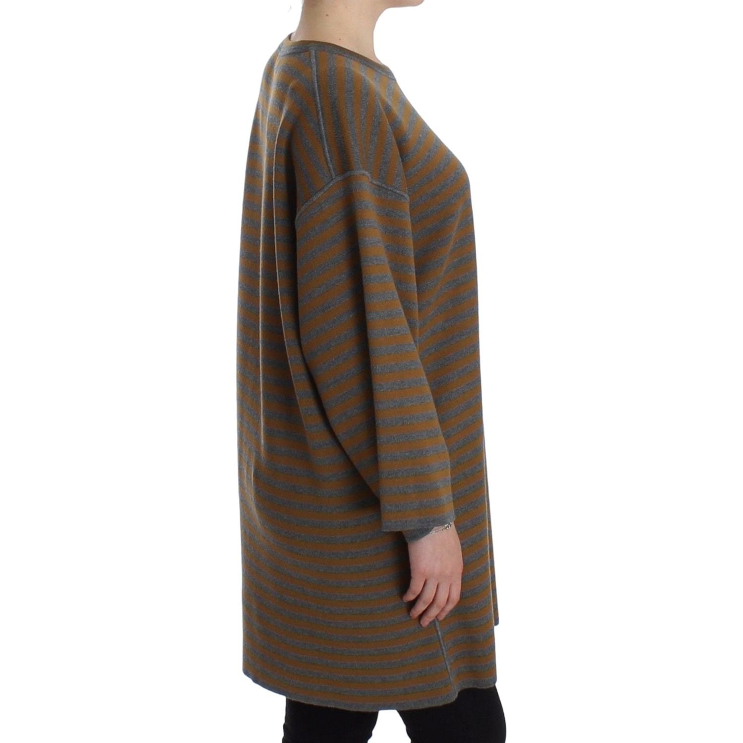 سترة كبيرة الحجم مخططة باللونين الأصفر والرمادي من دولتشي آند غابانا