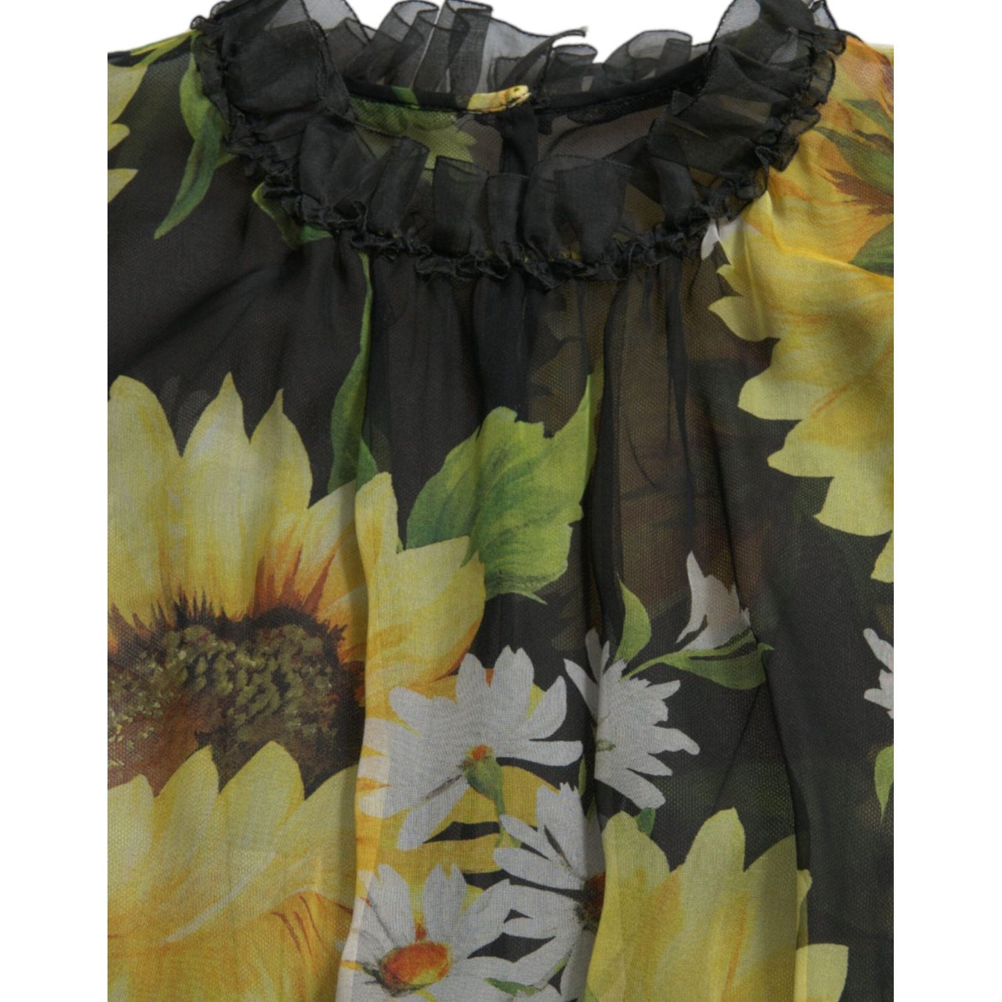 Dolce & Gabbana Elegant Sunflower Silk Maxi Dress Dolce & Gabbana