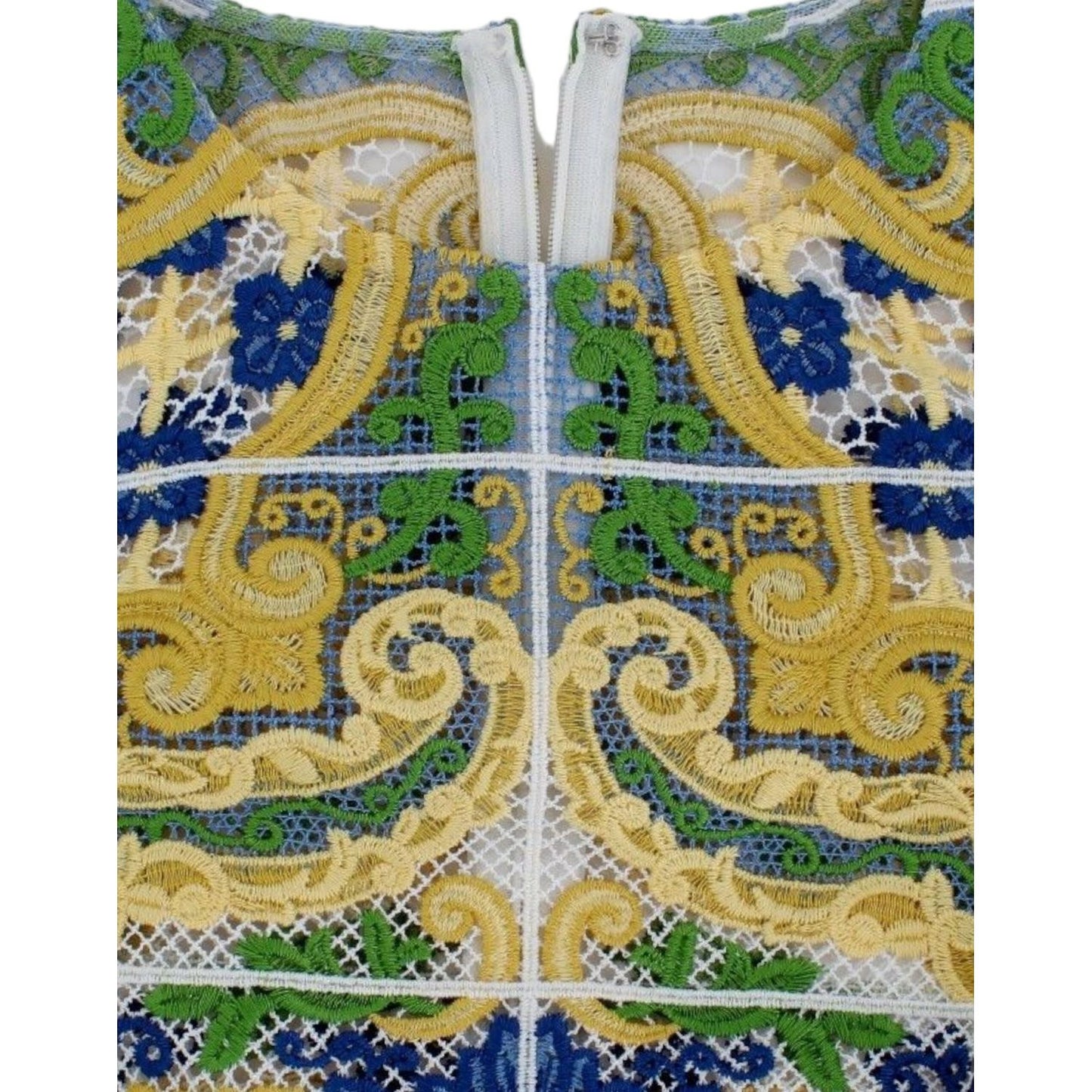 Dolce & Gabbana Multicolor Majolica Embroidered Sweater