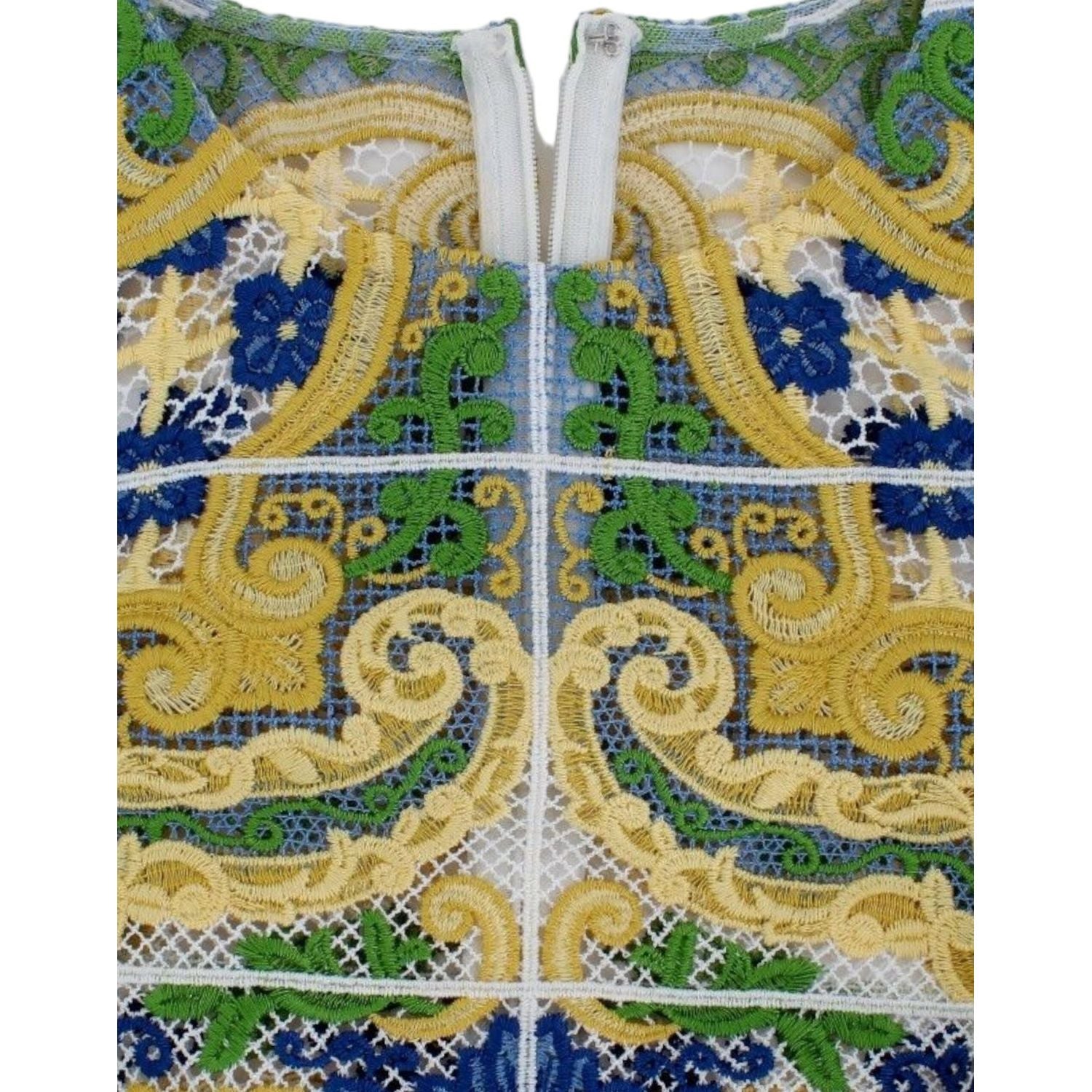 فستان دولتشي آند غابانا الأنيق بدون أكمام مطرز من ماجوليكا