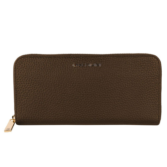 Baldinini Trend Exquisite Leather Zip Wallet in Brown Baldinini Trend