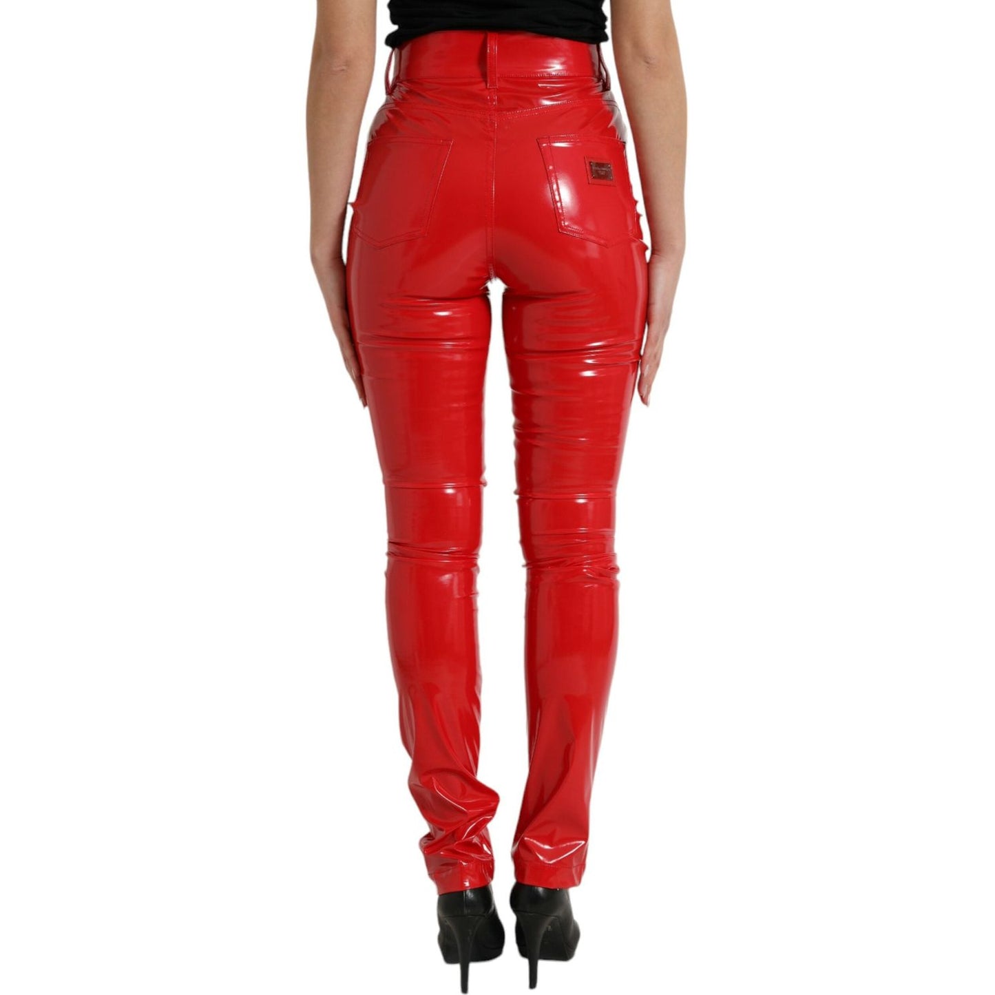 Dolce & Gabbana High Waist Red Skinny Pants - Sleek and Chic Dolce & Gabbana