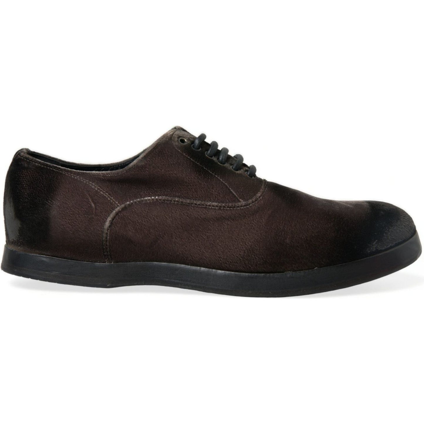 Dolce & Gabbana Elegant Brown Velvet Oxford Lace-up Shoes Dolce & Gabbana