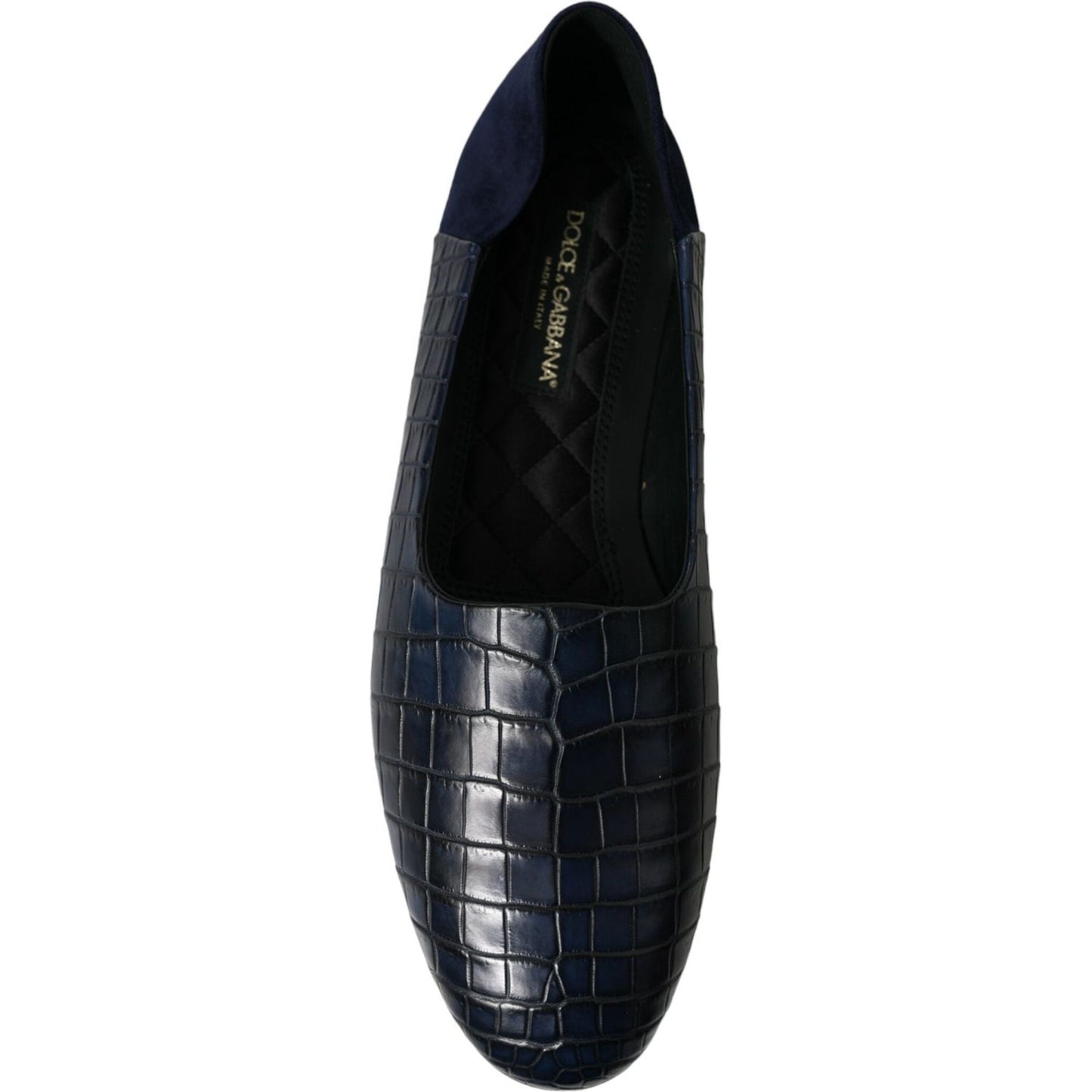 Dolce & Gabbana Elegant Blue Crocodile Leather Loafers Dolce & Gabbana