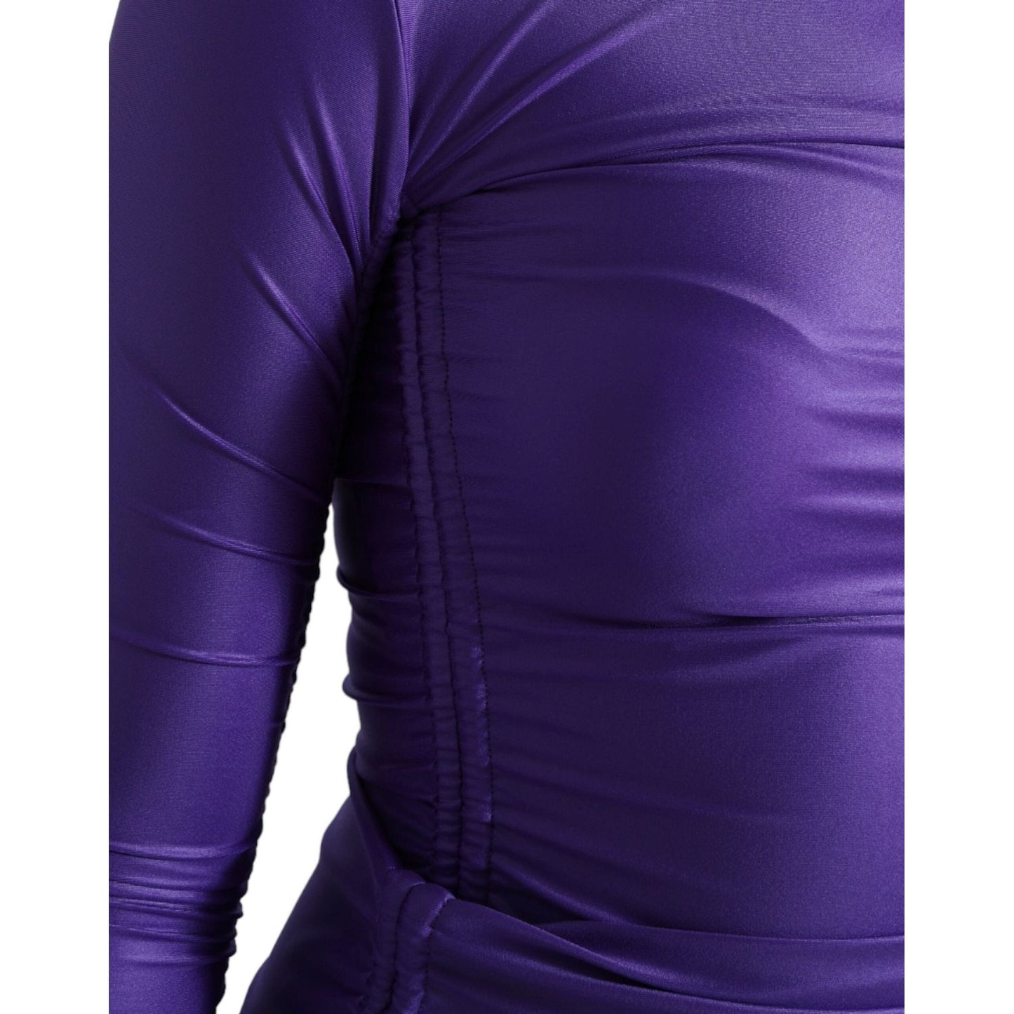 Dolce & Gabbana Purple Nylon Stretch Slim Long Sleeves Top Dolce & Gabbana