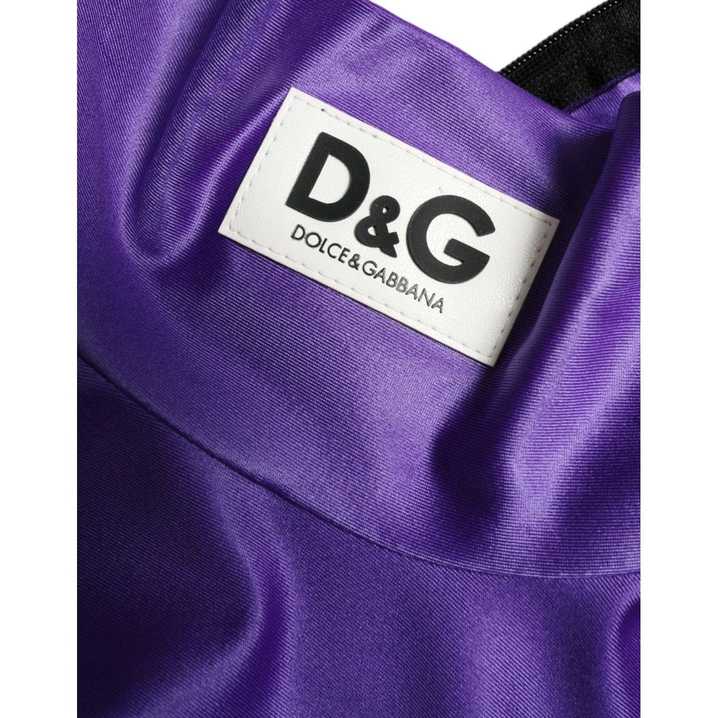 Dolce & Gabbana Purple Nylon Stretch Slim Long Sleeves Top Dolce & Gabbana