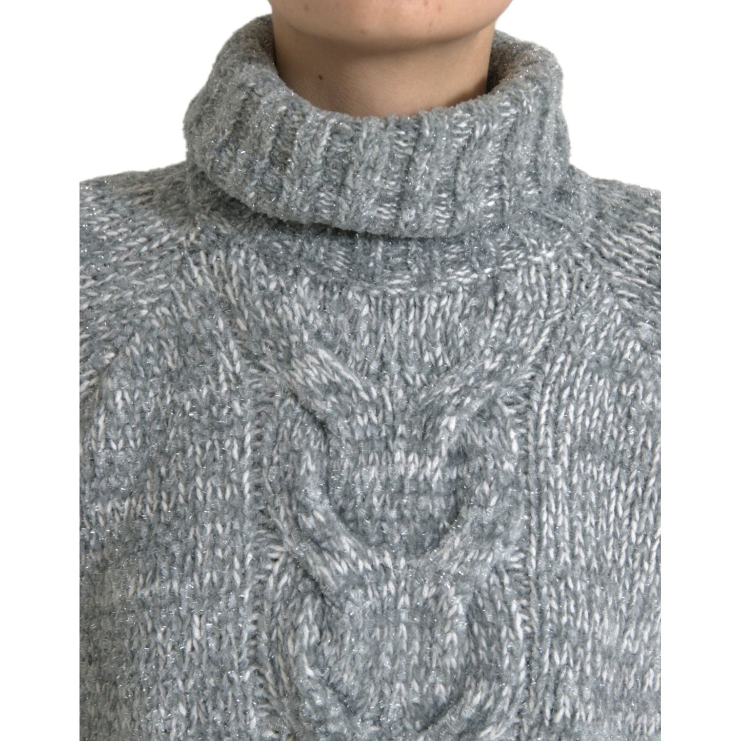 Dolce & Gabbana Elegant Gray Cashmere Blend Turtleneck Pullover Dolce & Gabbana