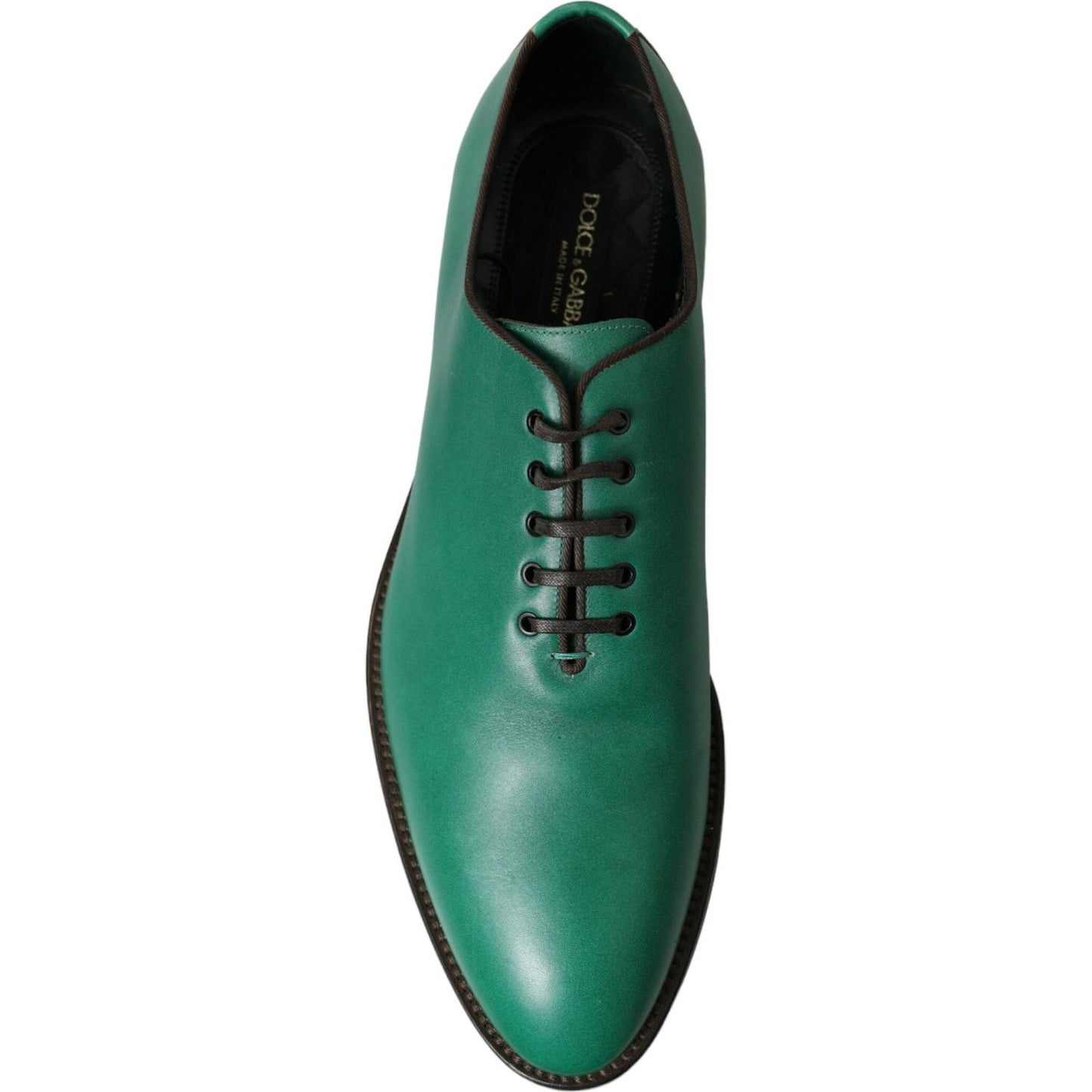 Dolce & Gabbana Elegant Green Leather Oxford Dress Shoes Dolce & Gabbana