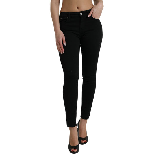 Dolce & Gabbana Chic Black Mid Waist Stretch Jeans Dolce & Gabbana