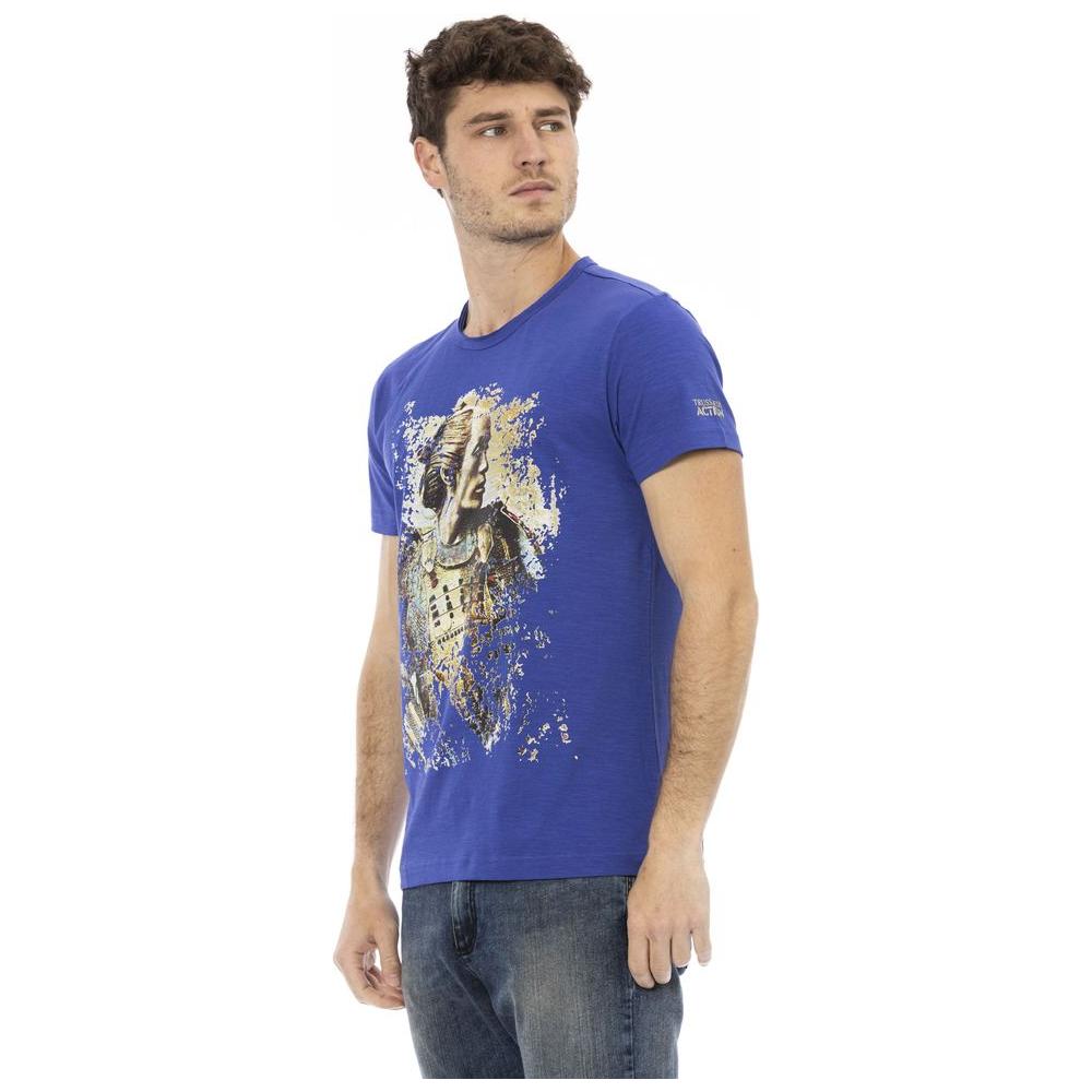 Trussardi Action Blue Cotton Men T-Shirt Trussardi Action