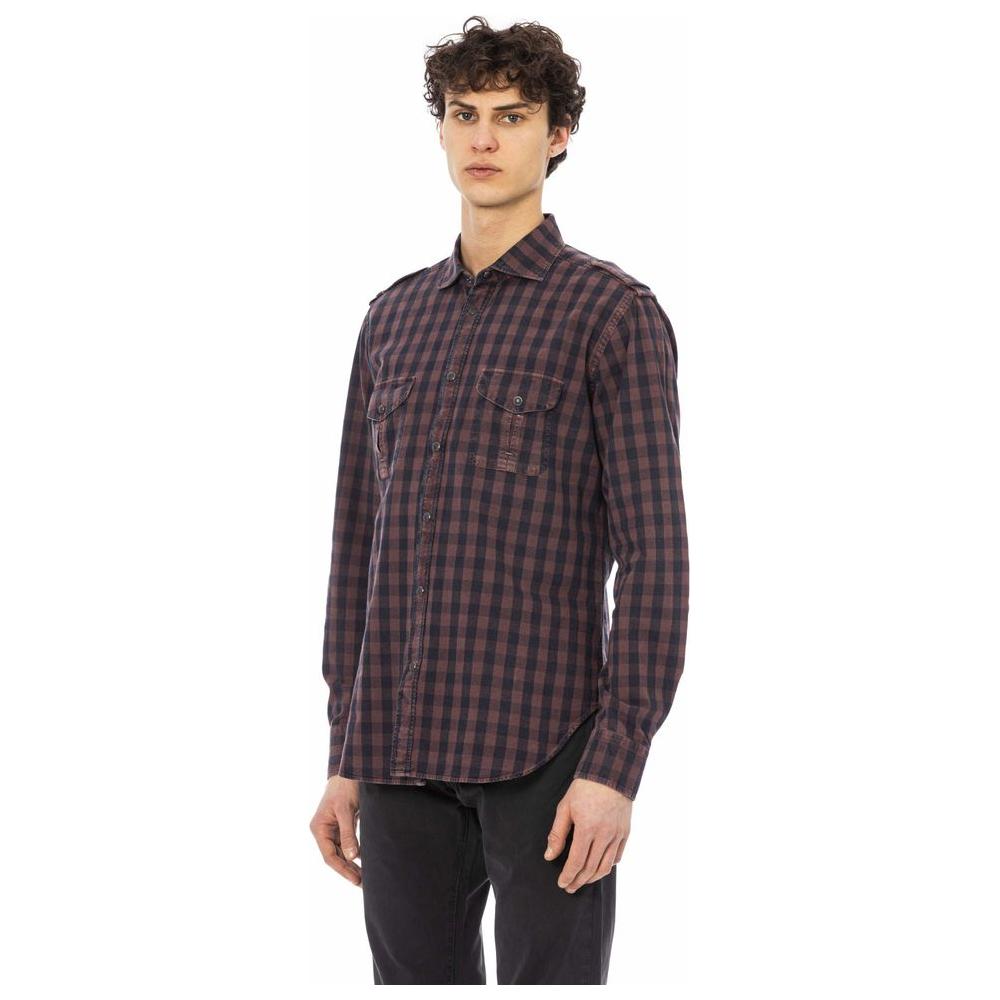 Jacob Cohen Burgundy Cotton Men Shirt Jacob Cohen