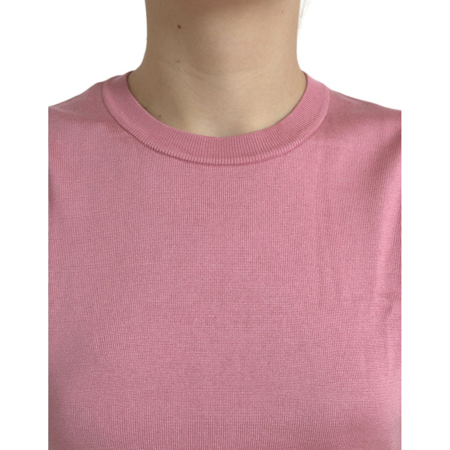 Dolce & Gabbana Elegant Silk Crew Neck Cropped Tank Top Dolce & Gabbana