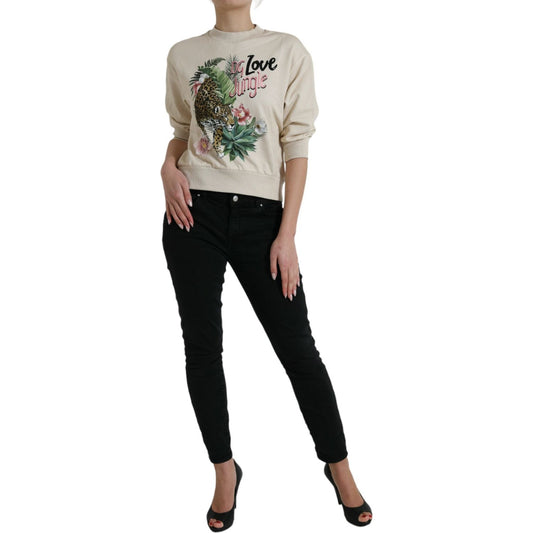 Dolce & Gabbana Elegant Jungle Print Crewneck Sweater Dolce & Gabbana